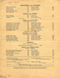 Pilots Grill menu, 1948 page 2