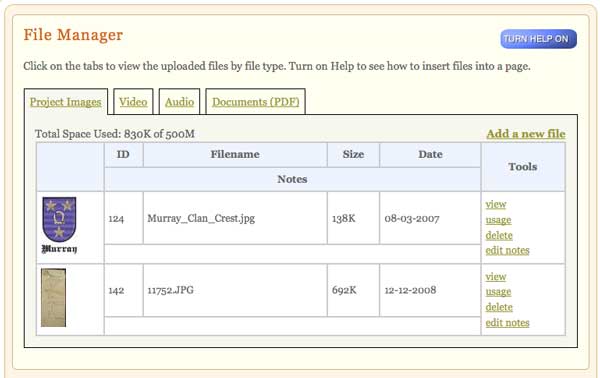 graphic of SiteBuilder file manager